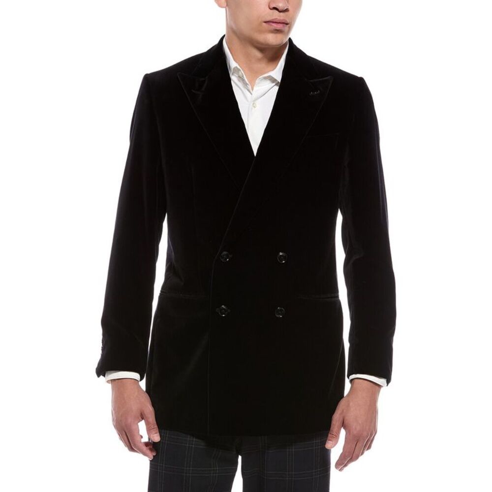 Blk Dnm Mens  Velvet Blazer, Black